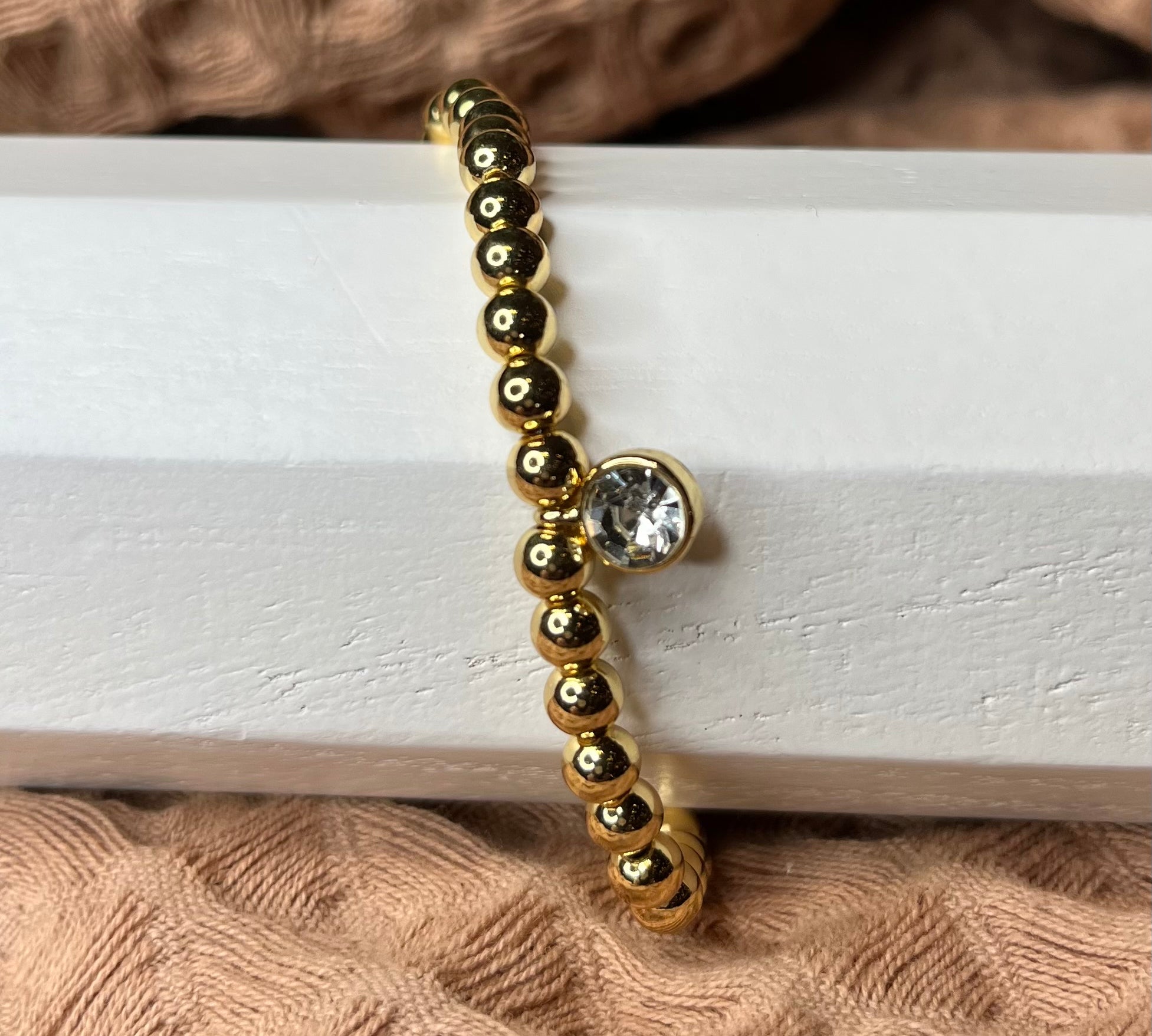 JM 18K Gold Plated Golden Ball Bracelet