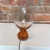 Pink Ribbed Footed Wine Glass 3.5”
