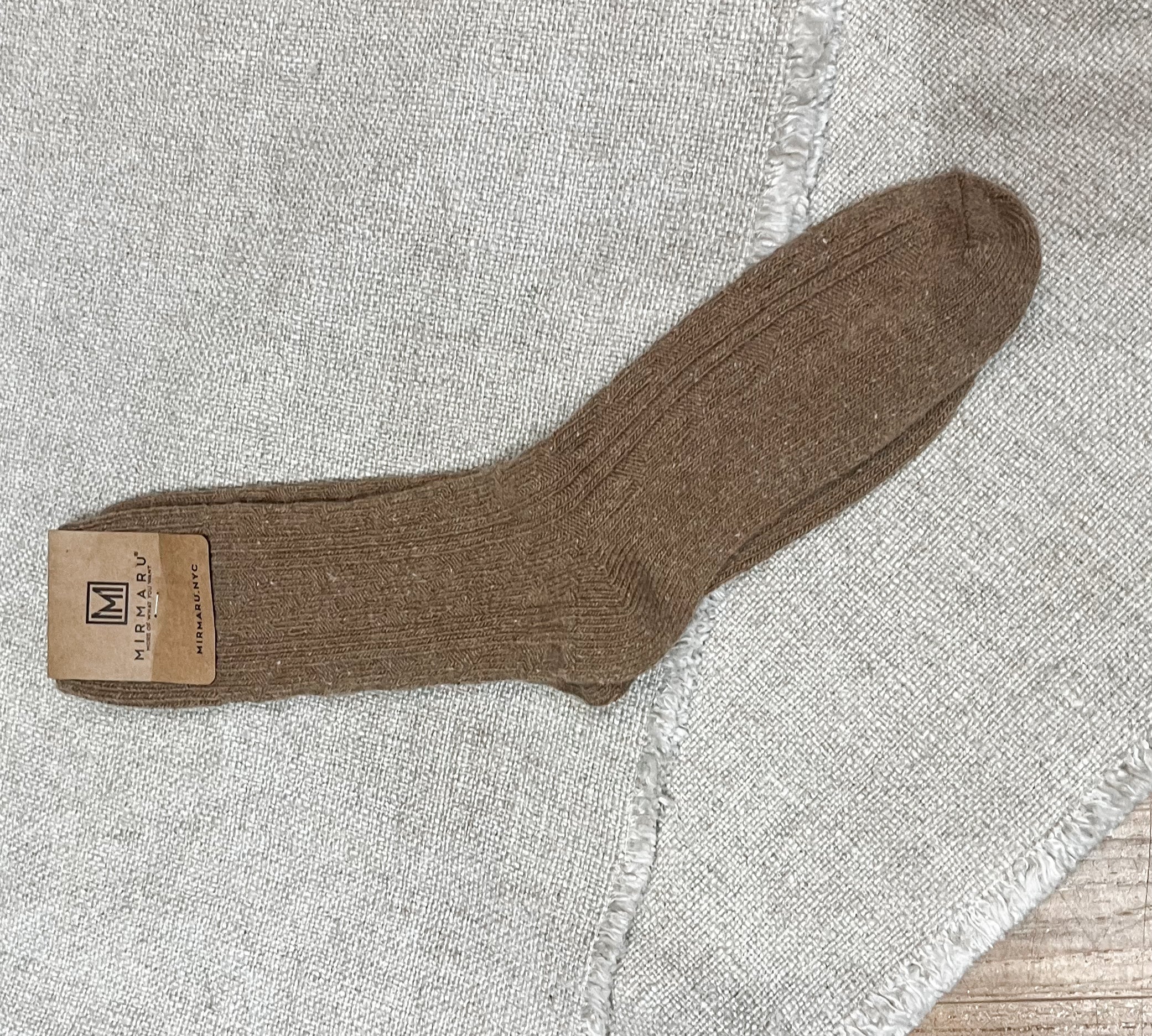 Ribbed Knit Crew Socks