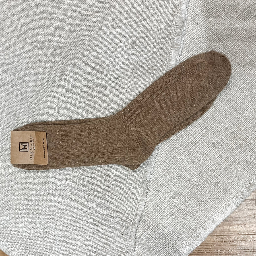 Ribbed Knit Crew Socks