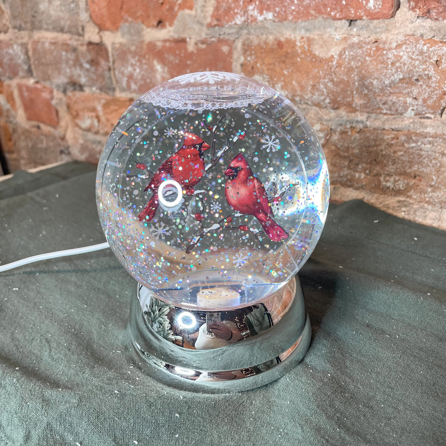 LED Shimmer Cardinals Globe 4x6”