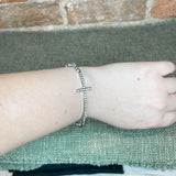 Stretchy Crystal Side Cross Bracelet