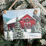 Wintry Farm Christmas Orn