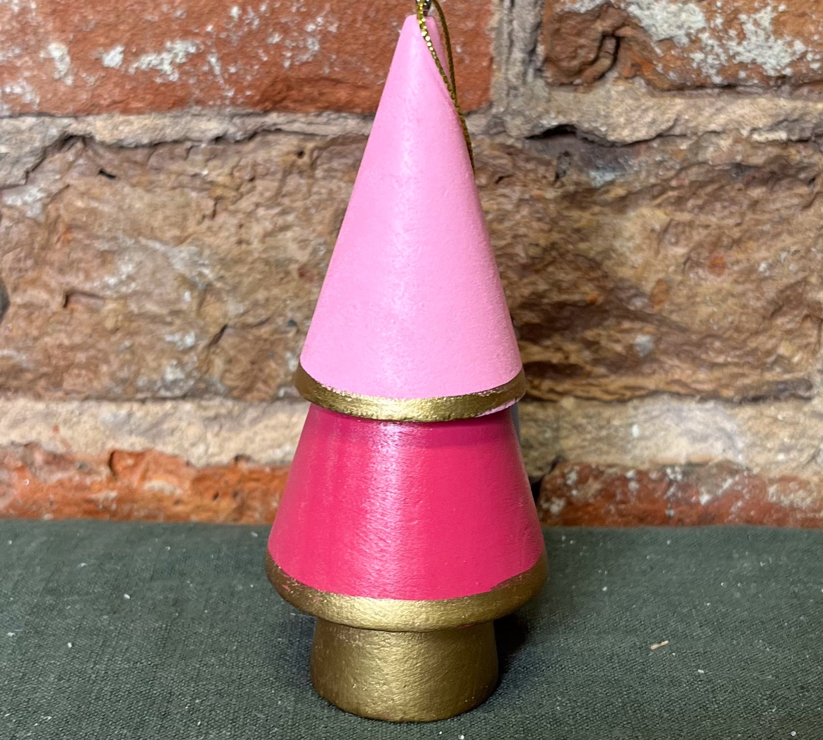 Colorblock Wood Tree Orn 4.5”