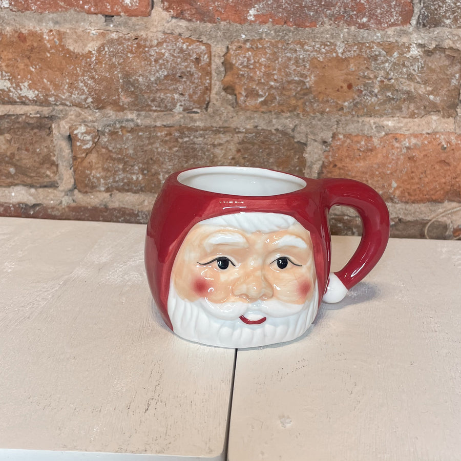 Vintage Stoneware Soft Smiling Santa Mug 14OZ