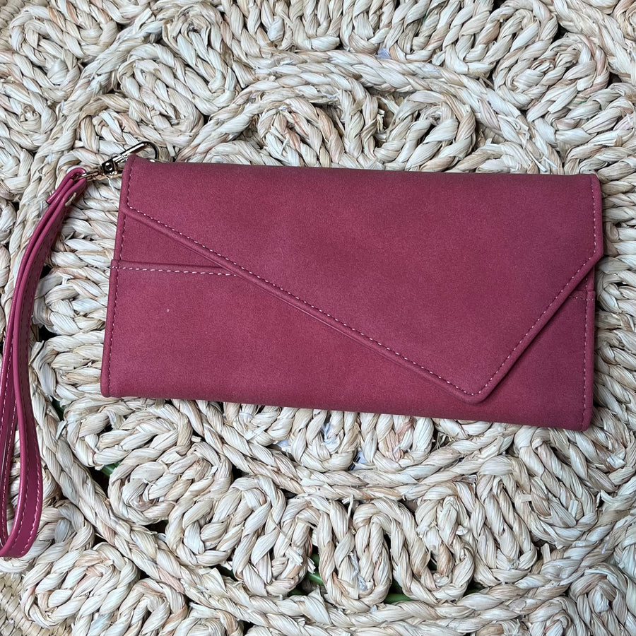 Faux Suede Wristlet Wallet