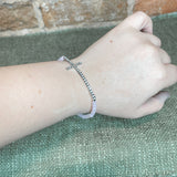 Stretchy Crystal Side Cross Bracelet