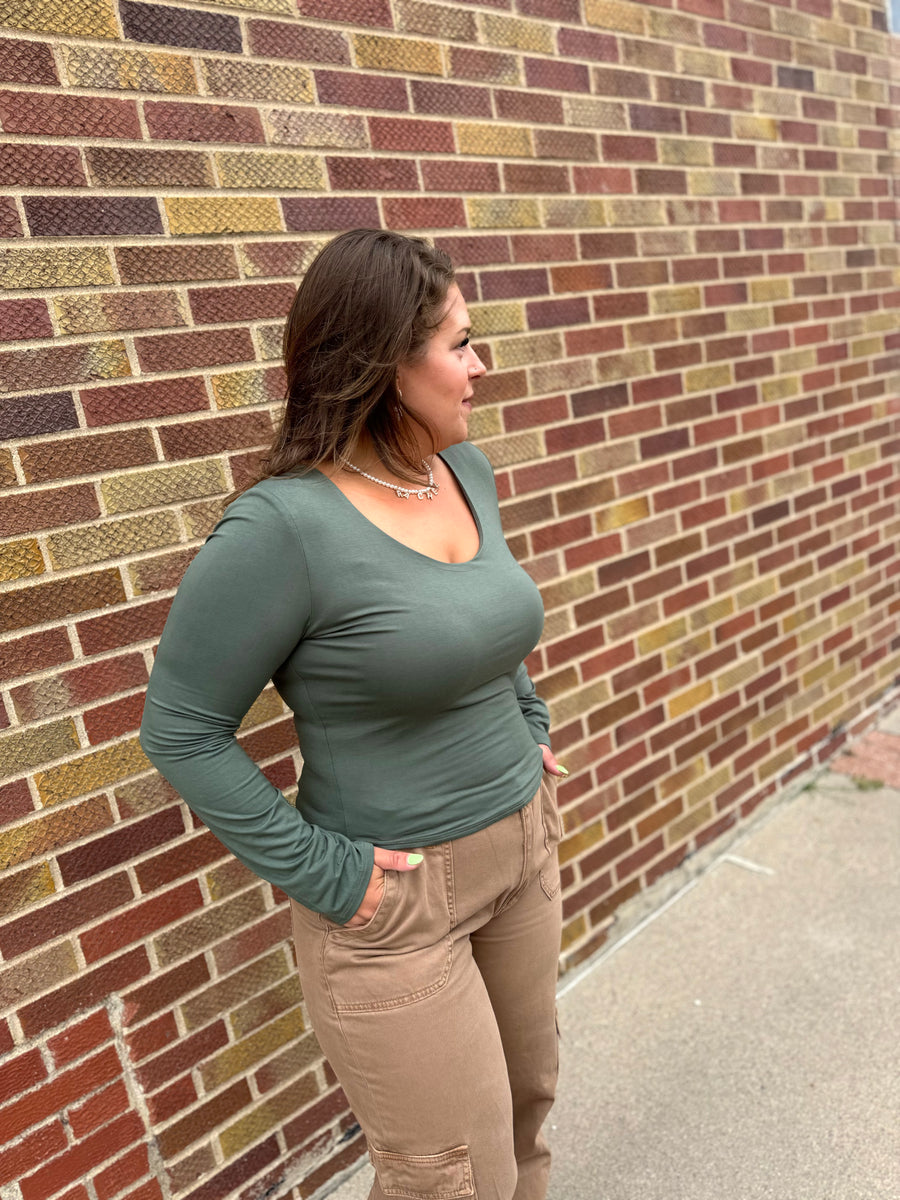 Plus Basic Long Sleeve Top