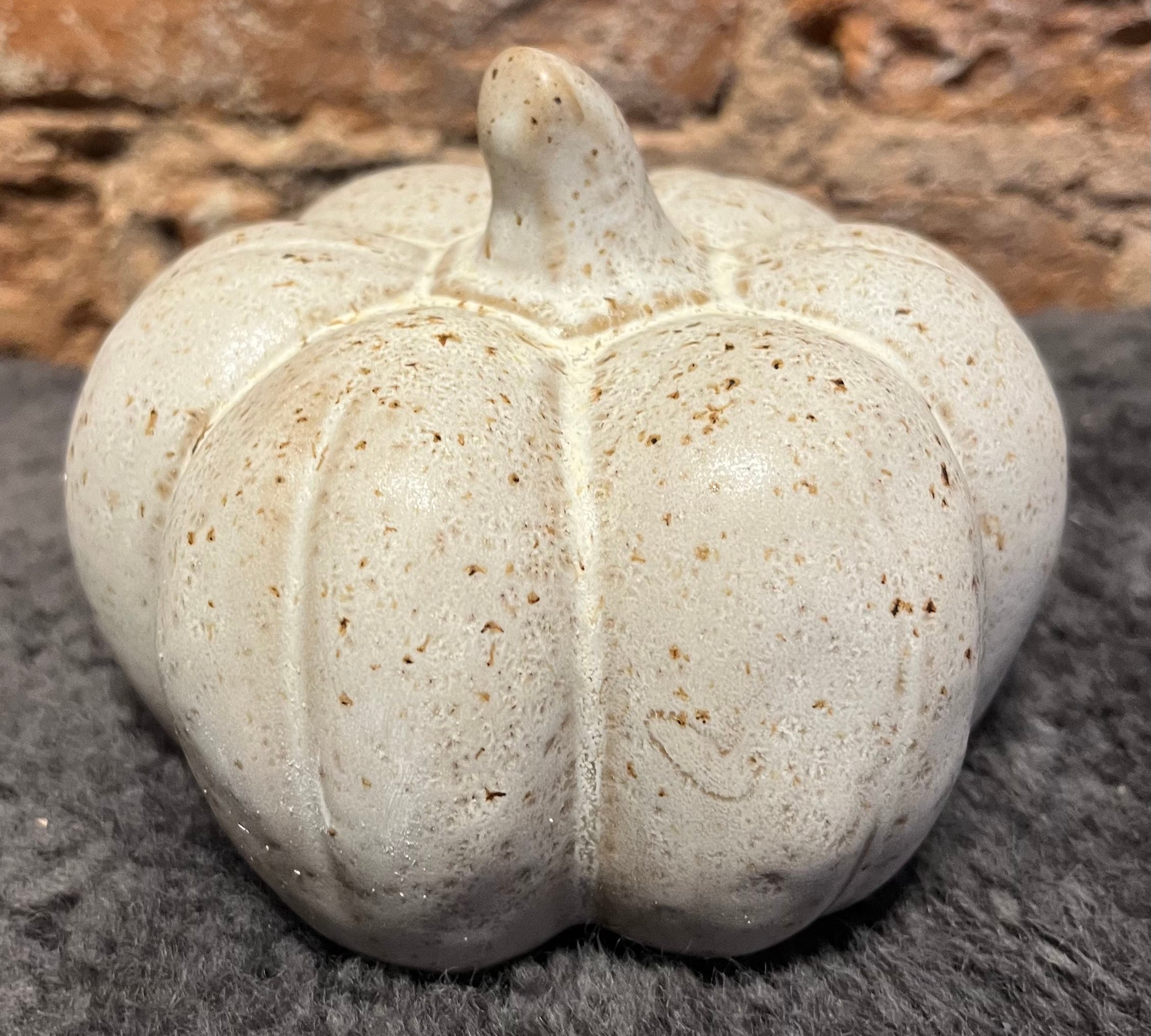 Cream Stoneware Speckled Pumpkin