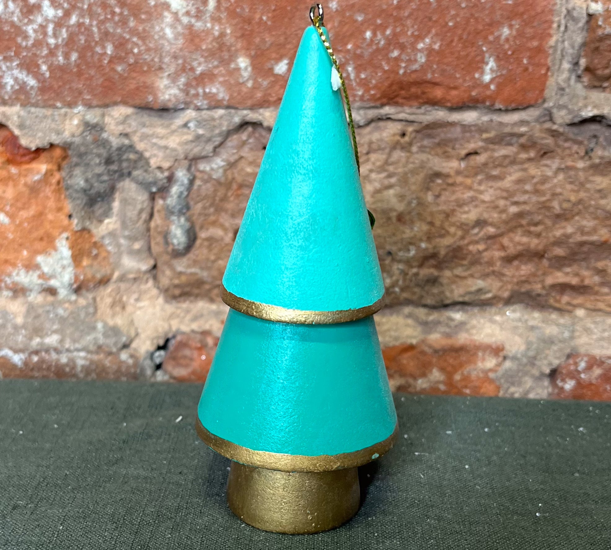 Colorblock Wood Tree Orn 4.5”