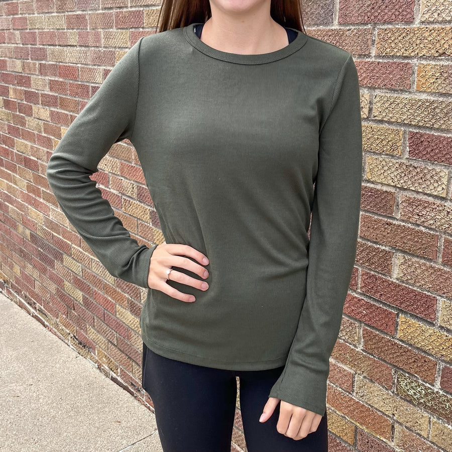 Basic Baby Ribbed Long Sleeve Top