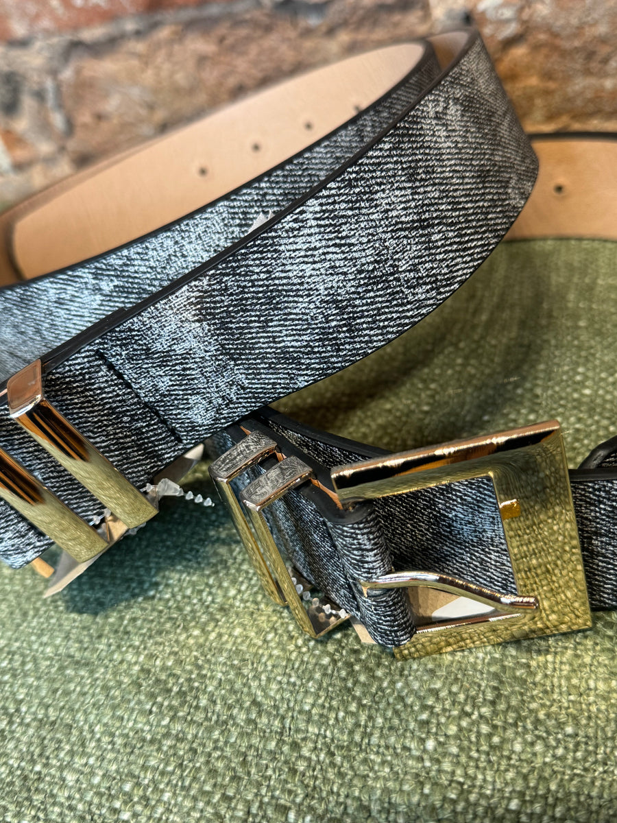 Faux Textured Leather Belt