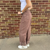 Rust Striped Denim Pants