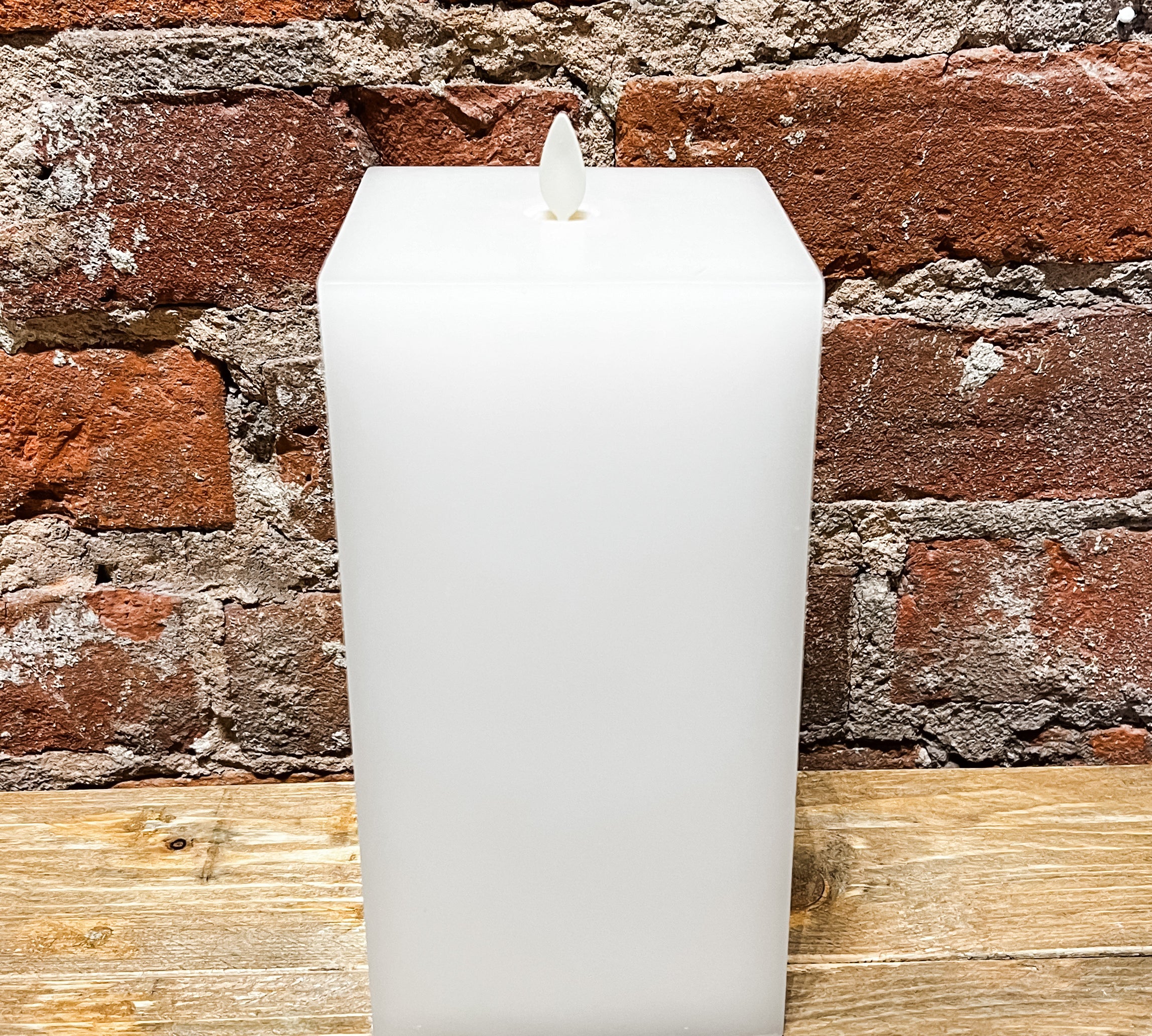 White Wax Luminara Square Indoor Candle 3"