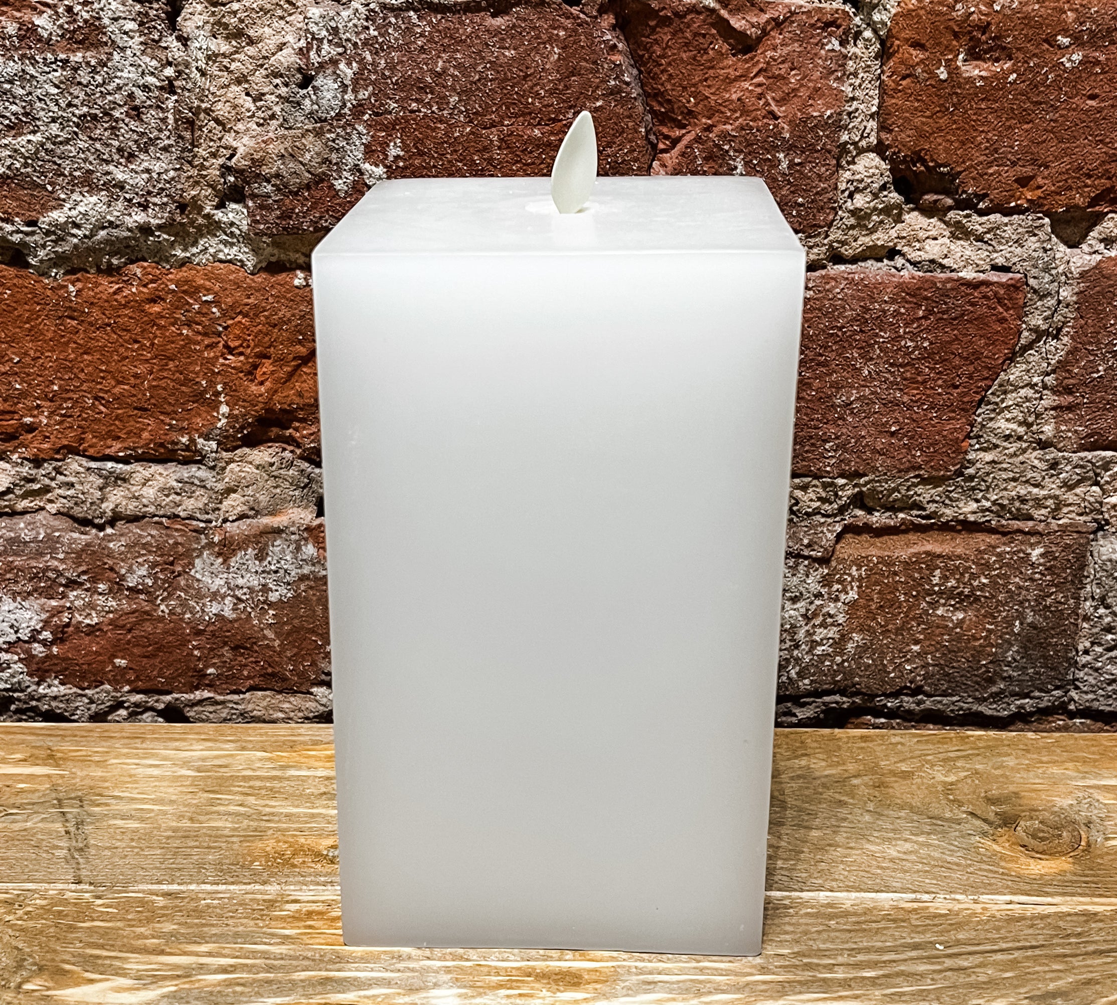 White Wax Luminara Square Indoor Candle 3"