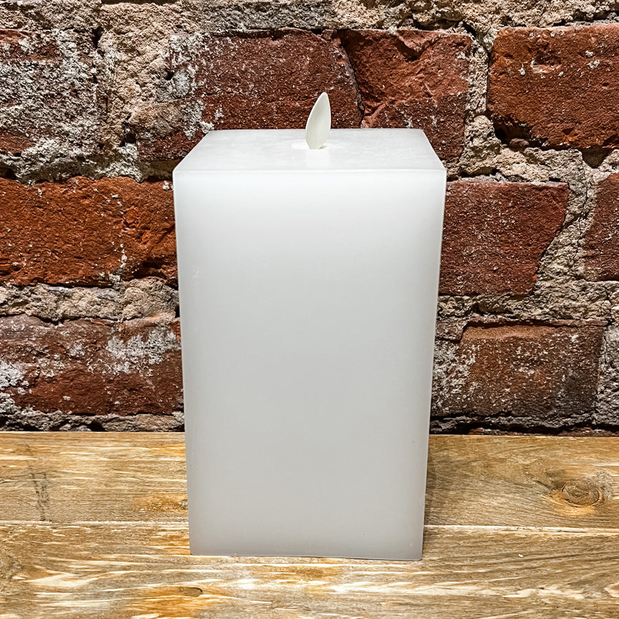 White Wax Luminara Square Indoor Candle 3"