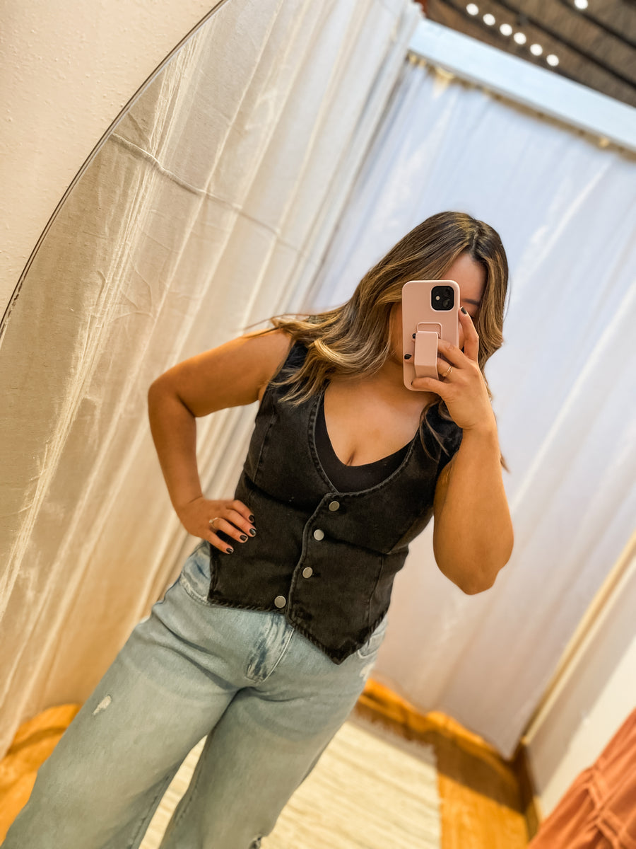 Washed Denim Vest