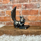 Gold Resin Reading Squirrel 6"