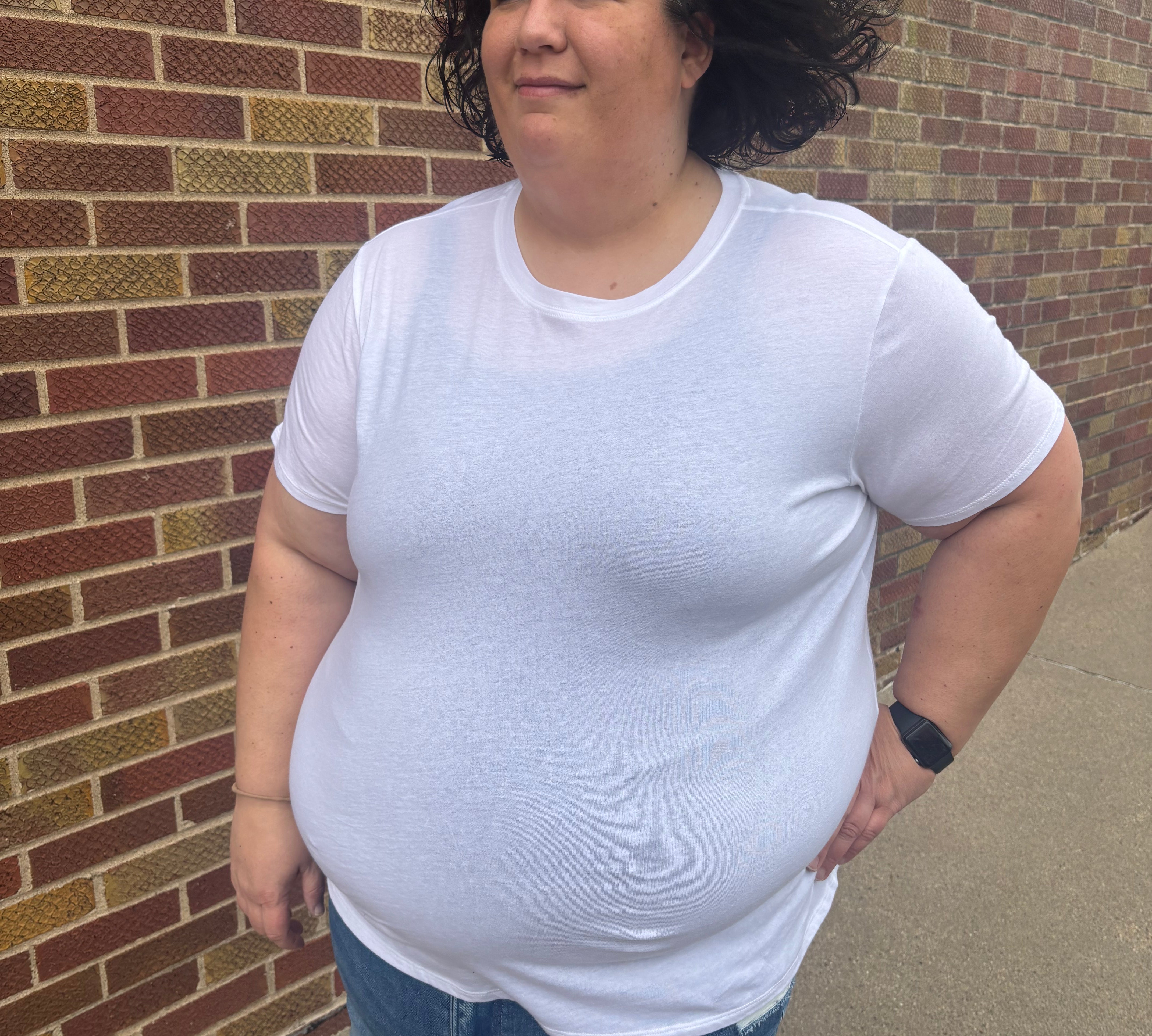 Plus Short Sleeve Round Neck Top