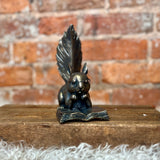 Gold Resin Reading Squirrel 6"