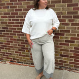 Oversize Short Sleeve Sweater Top