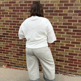 Oversize Short Sleeve Sweater Top