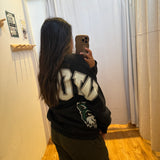 Oversized Wolves & Face Crewneck