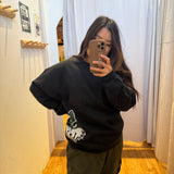 Oversized Wolves & Face Crewneck