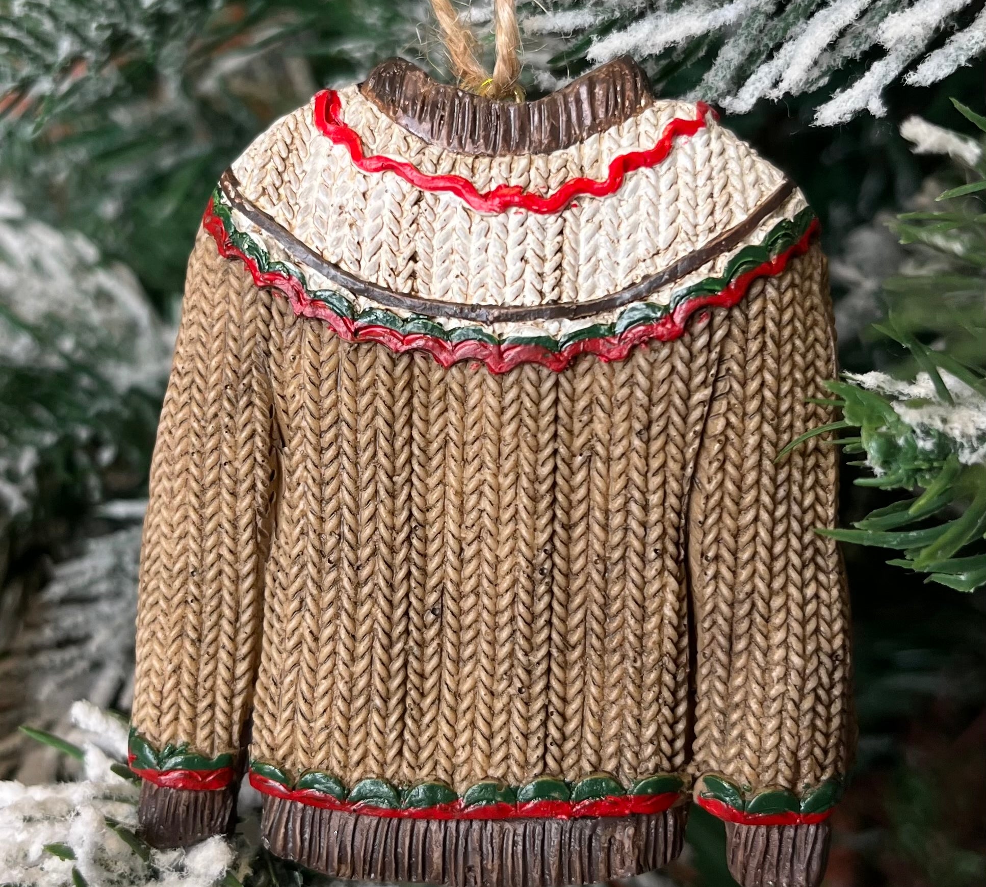 Vintage Resin Winter Sweater Orn 3”