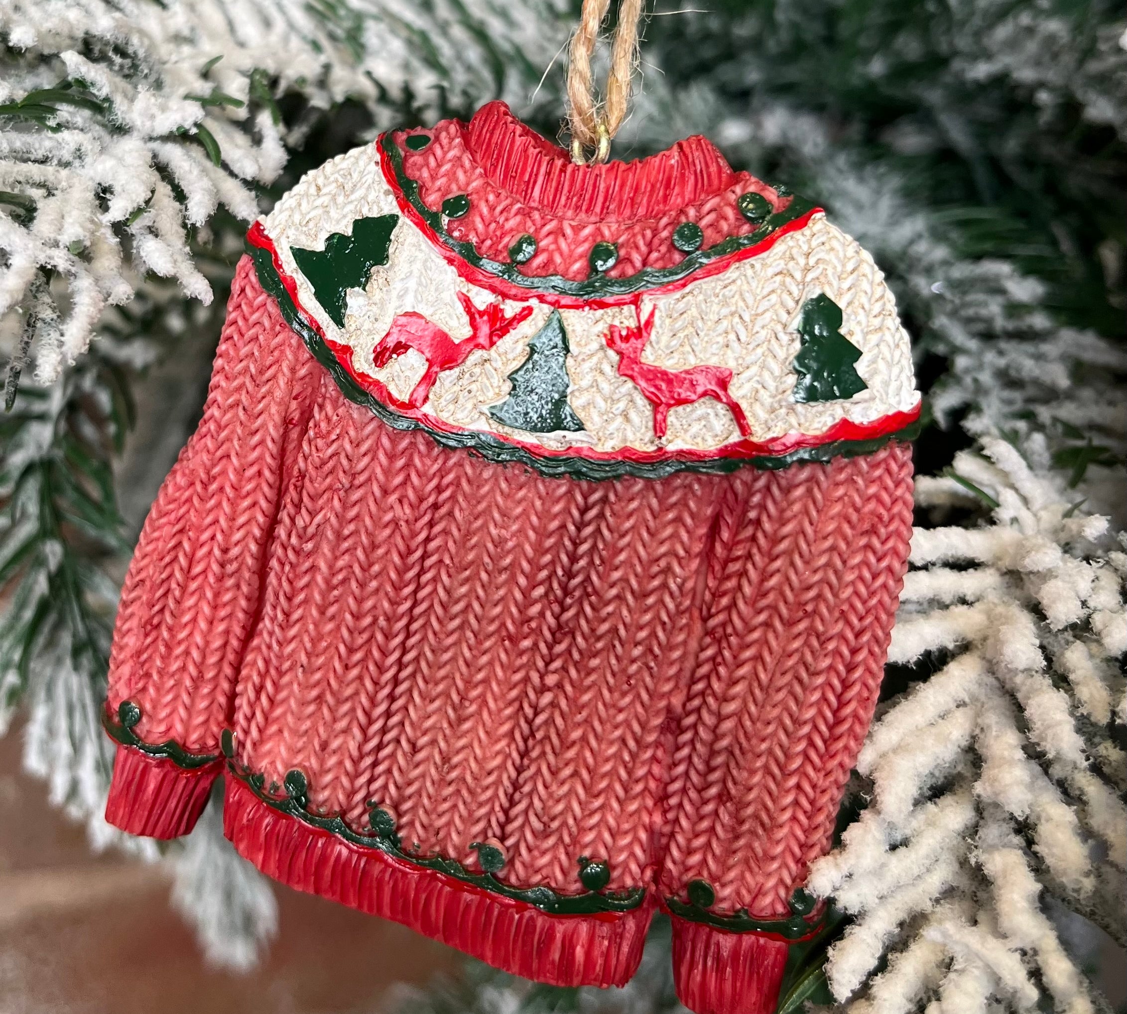 Vintage Resin Winter Sweater Orn 3”