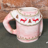 Stoneware Vintage Sweater Mug w/ Arm Handle 14oz