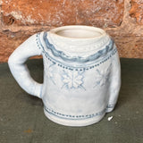 Stoneware Vintage Sweater Mug w/ Arm Handle 14oz