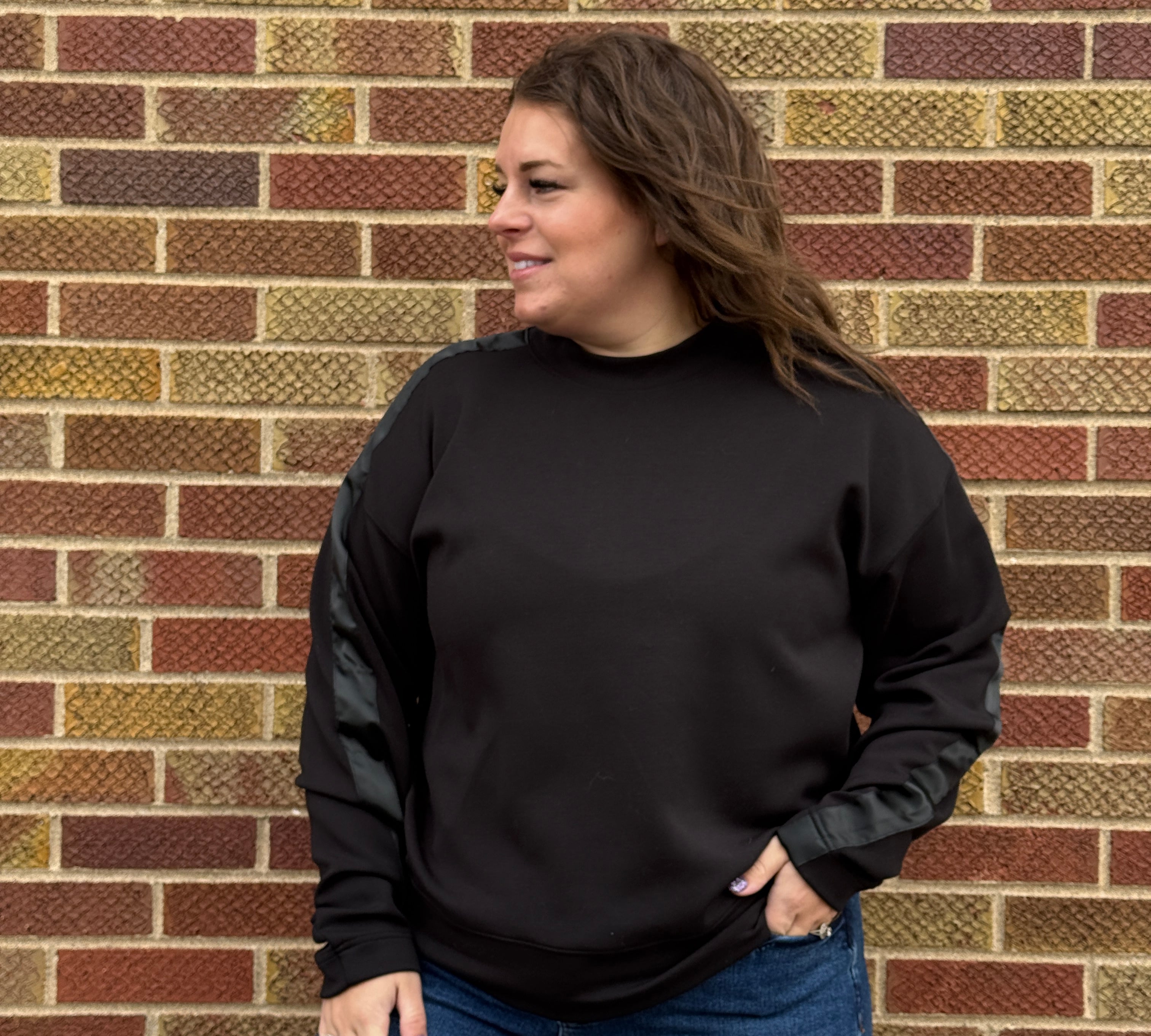 Modal Scuba Satin Crewneck Pullover