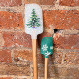 Silicone/Wood Holiday Spatula w/ Measurement Conversions Set of 2