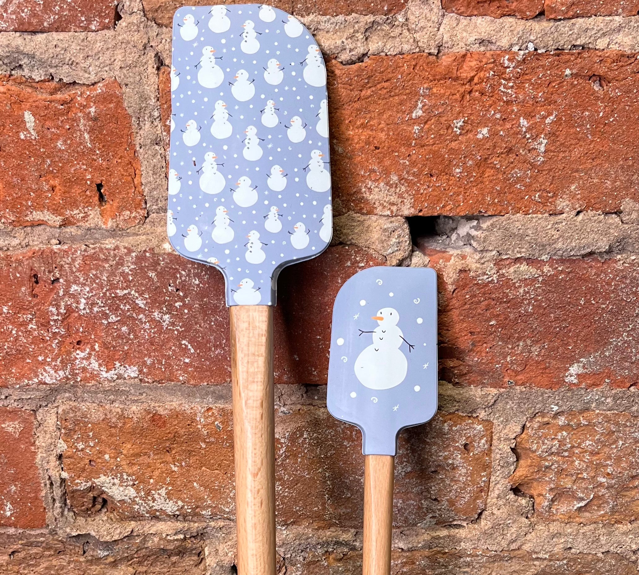 Silicone/Wood Holiday Spatula w/ Measurement Conversions Set of 2