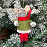 Wool Felt Mouse Orn 4.5”