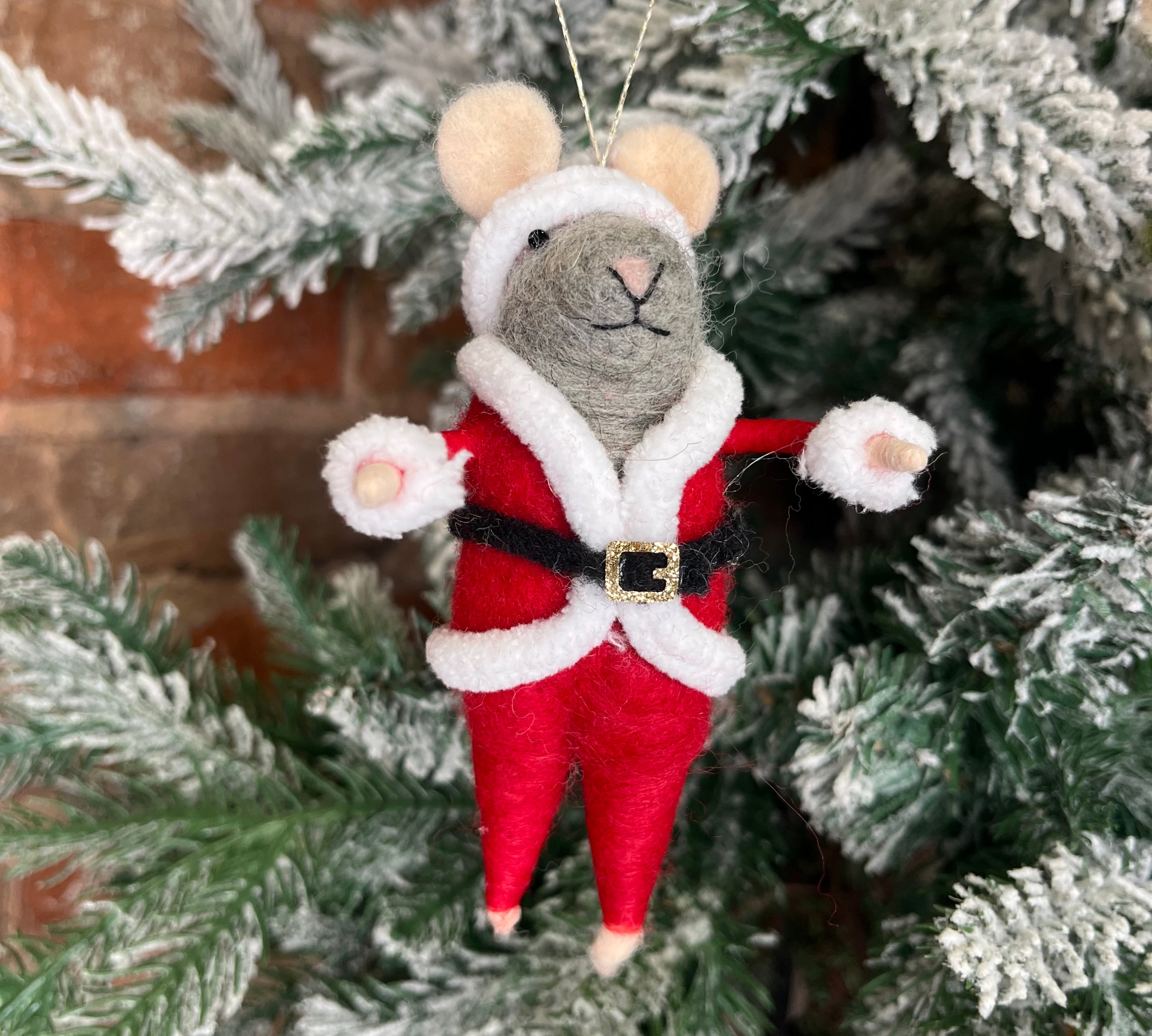 Wool Felt Mouse Orn 4.5”