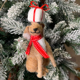 Wool Felt Dog Orn 4.5"