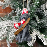 Wool Felt Dog Orn 4.5"