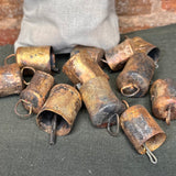 1” Distressed Gold Metal Bell Orns in Bag of 24