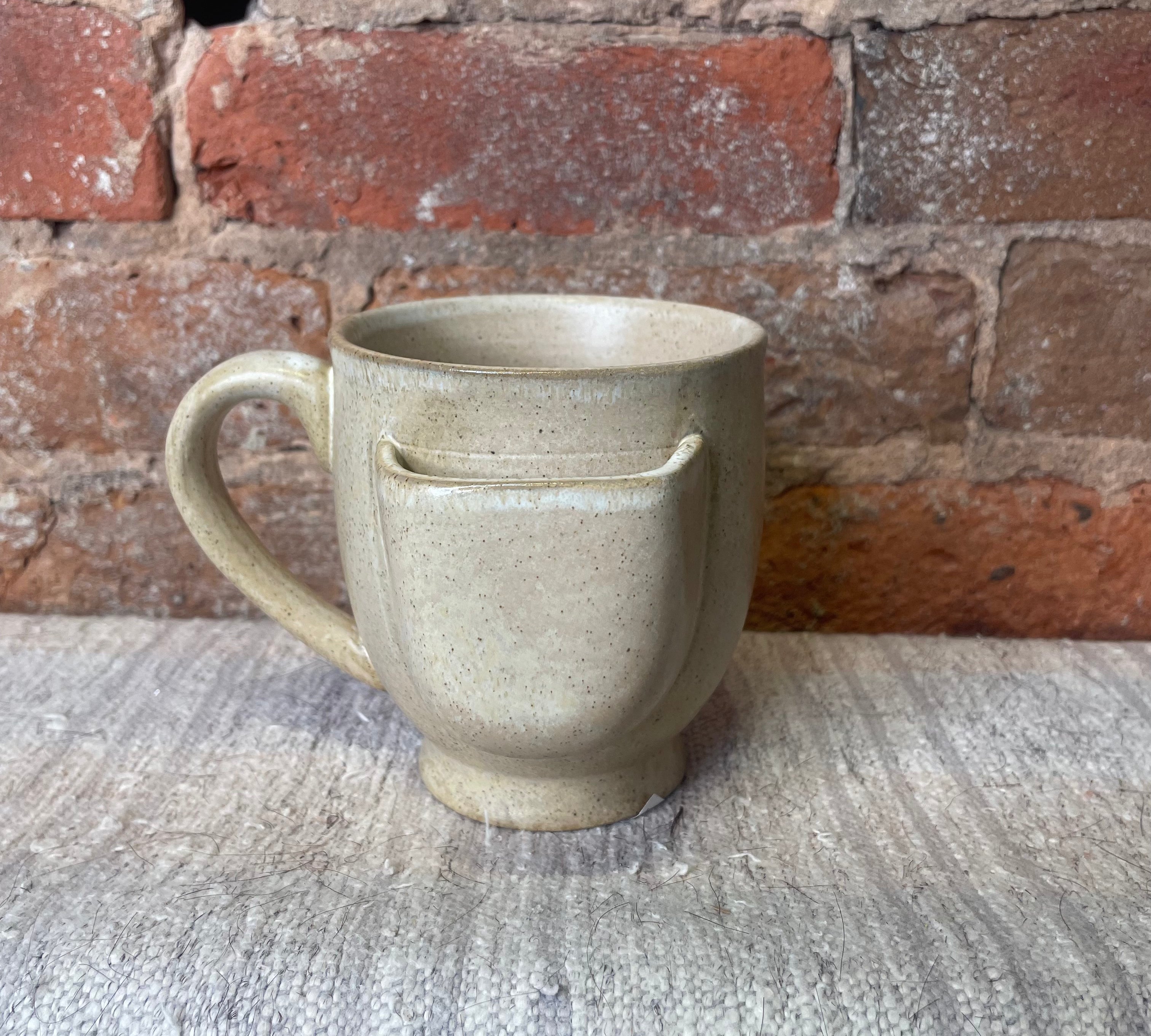 Stoneware Mug w/Tea Bag Holder