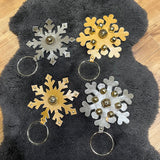 Leather Snowflake Door Hanger 11”