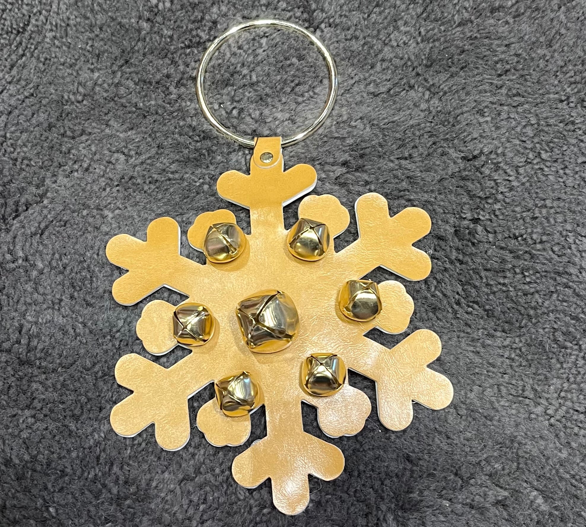 Leather Snowflake Door Hanger 11”
