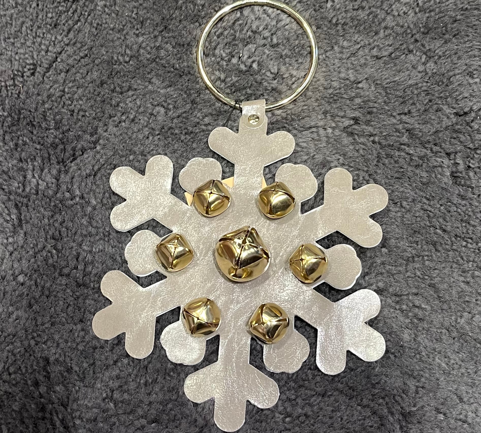 Leather Snowflake Door Hanger 11”