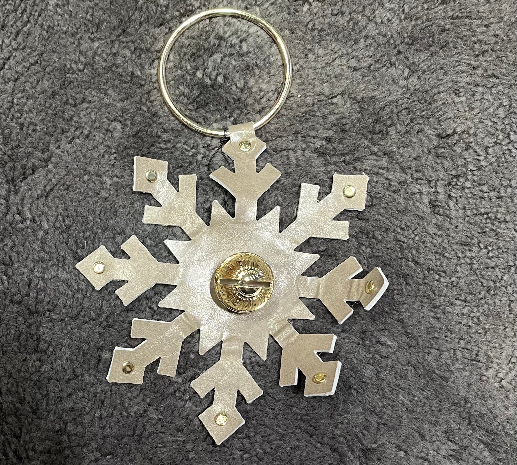 Leather Snowflake Door Hanger 11”