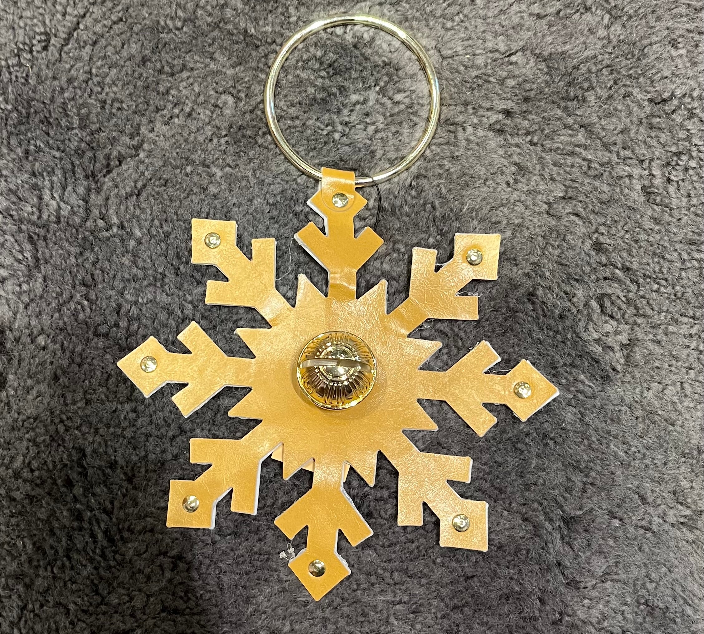 Leather Snowflake Door Hanger 11”