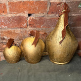 Antique Metal Bell Orn w/ Rose Velvet Ribbon