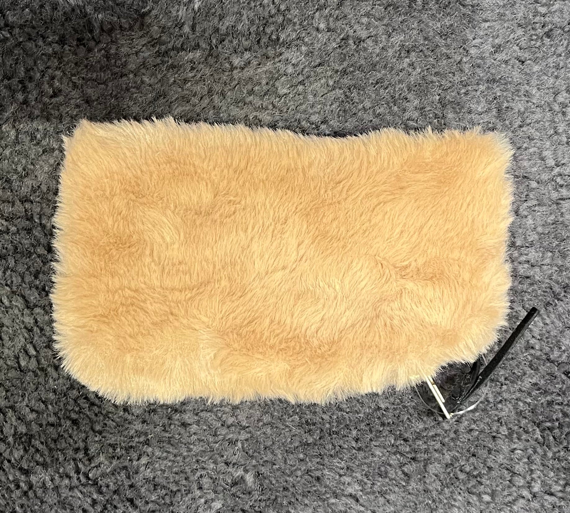 Faux Fur Zipper Pouch 6.5”