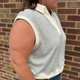 French Terry Boxy Knit Vest