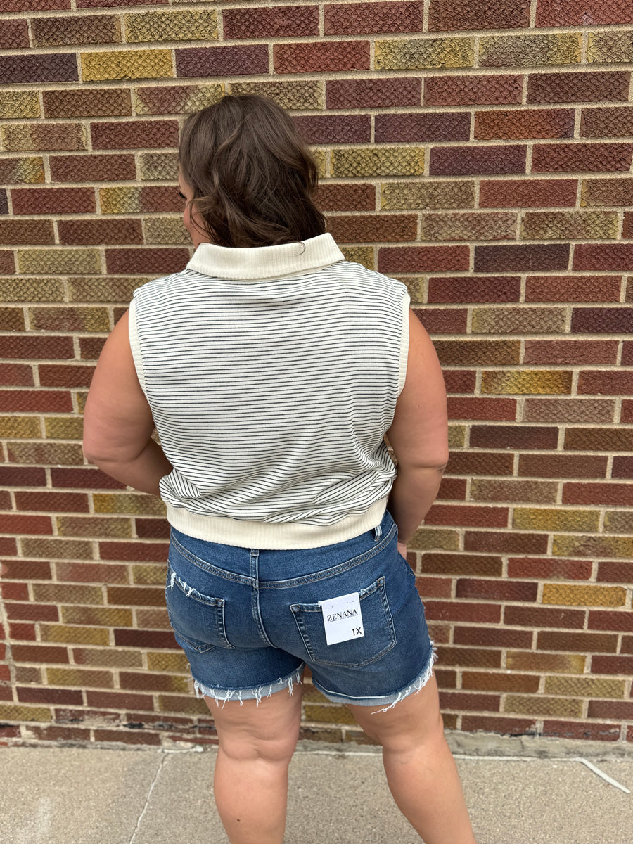 Plus French Terry Boxy Knit Vest